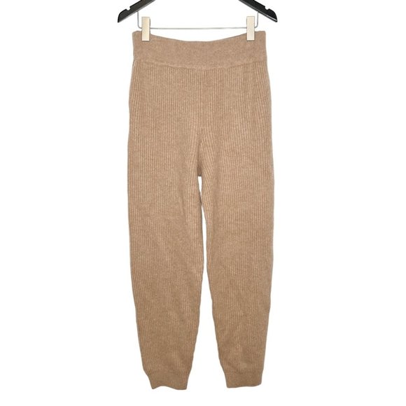 RAG & BONE Piere ribbed 100% cashmere Jogger pants Camel size Small - Picture 3 of 7